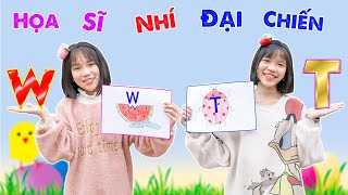 Thi Vẽ Tranh Theo Chữ Cái  Họa Sĩ Nhí Đại Chiến ♥ Minh Khoa TV [upl. by Esiom373]