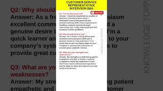 Customer Service Representative Interview Questions and Answers  Customer Service Job Interview [upl. by Neleb]