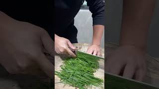 How to cut garlic leaves amp Vegetables Cutting Activity tricks [upl. by Eynenihc]