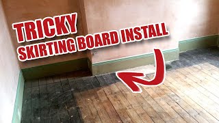 Installing Tall Skirting Board  Baseboard in a Victorian House [upl. by Wordoow]