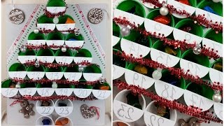 TUTORIAL CALENDARIO dellAVVENTOALBERO di NATALE con BICCHIERI DIY [upl. by Mariel]