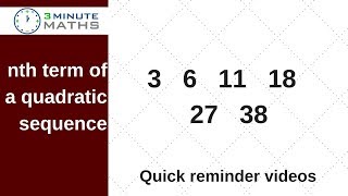 nth term of a quadratic sequence  the easy way  GCSE level 6 [upl. by Alrats441]