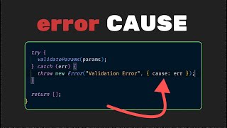 Throw better error messages with the error cause property [upl. by Nimajeb]