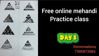 free online mehandi class  Day 8How to do mehendi practice Basic mehendi class Mehendi practice [upl. by Kantor]