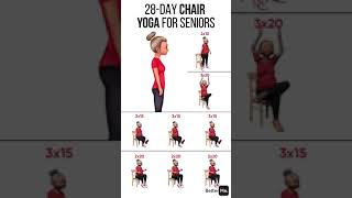 28 Day Chair Yoga For Seniors shorts exercise reducebellyfat bellyfatloss yoga [upl. by Fabian]