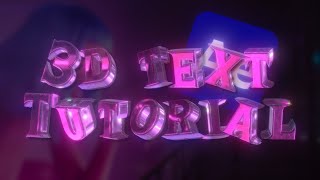 3D Text in After Effects  TUTORIAL [upl. by Samira]