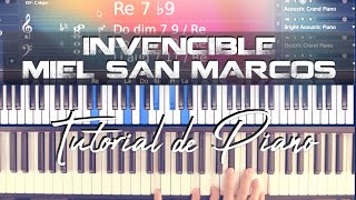 INVENCIBLE  MIEL SAN MARCOS  TUTORIAL DE PIANO [upl. by Atinihc360]