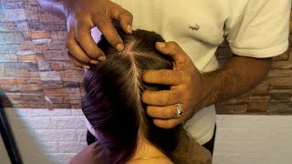 30 minutes scalp scratching ASMR Relaxing  brushing amp original rain sound background [upl. by Enicar]