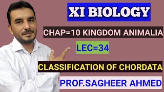 Classification of ChordatsLec33 by profsagheer Ahmed Karachi board Biology first year UrduHindi [upl. by Ailat616]