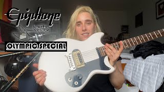 Hera  Epiphone Joan Jett Olympic Special in Aged Classic White Unboxing and Demo [upl. by Hildick168]