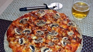 Barbecue Chicken amp Mushroom Pizza  Easy Homemade Pizza Recipe [upl. by Thorvald]