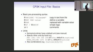 Introduction to CP2K 37  Running CP2K calculations prof Jürg Hutter [upl. by Airdnaxela]