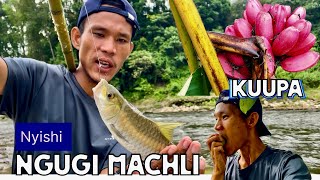 Mahseer🐟 Fishing Village life Bamboo Stick Rod❤️ Arunachal🎣 Fishing VideosPare River [upl. by Cord]