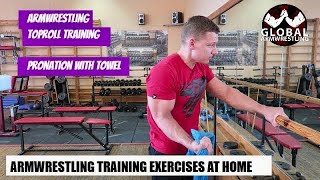 PRONATION EXERCISES WITH TOWEL FOR ARMWRESTLING [upl. by Katha789]