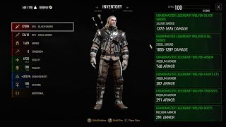 How to unlock Grandmaster Legendary Wolven armor set in NG 2022 Witcher 3 Level 100 [upl. by Enelehs]