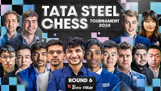 Tata Steel Chess 2024 Round 6  Pragg Gukesh Vidit Anish  Live Commentary by Amruta [upl. by Alaehcim852]