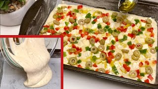 Pizza express Sans Pétrissage et sans mettre la main dans la pâte‼️ facile rapide Extra Moelleuse😋 [upl. by Oniratac]