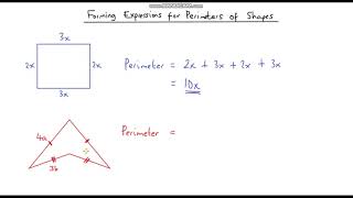 Forming and Simplifying Expressions for the Perimeter of 2D Shapes [upl. by Gnort]