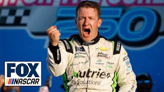 AJ Allmendinger passes Ty Gibbs late in overtime Xfinity Series win at Charlotte Roval  NASCAR [upl. by Tfat120]