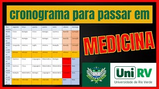 Montando um cronograma para passar em medicina na UniRV [upl. by Hsreh767]