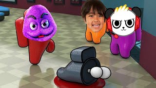 Ryans World amp Grimace Shake Mascot Among Us Distraction Dance in Tag with Ryan [upl. by Sax]