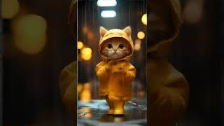 Watch the cutest kitty dance in the ☔ [upl. by Ytomit]