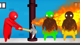 I Literally BURNED My Friends Gang Beasts [upl. by Edmonds]