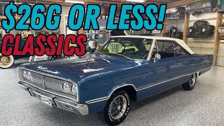 Classic Cars for Sale Classic Car Prices are 26000 or Less [upl. by Haraz]