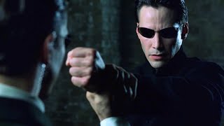 Neo vs Agents  The Matrix Reloaded Open Matte [upl. by Greenleaf]