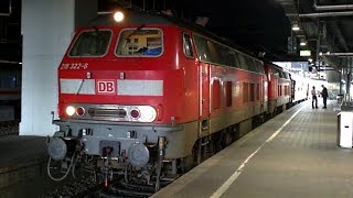 Hamburg 2× Baureihe 218 kuppeln an Intercity in Hamburg Hauptbahnhof 720p ᴴᴰ [upl. by Langer]