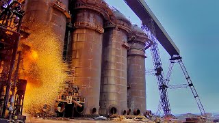 Redcar Steelworks Blast Furnace Demolition  Aerial Imaging by Sky Revolutions [upl. by Ylen]