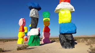 Ugo Rondinones Seven Magic Mountains Art Installation  VIDEO TOUR Las Vegas NV [upl. by Akiwak347]