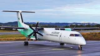 Widerøe Dash8 Q400  Landing amp Takeoff at Stord airport september 2020 [upl. by Florida]