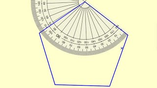 Draw a regular pentagon using a protractor [upl. by Nyrb]