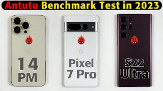 14 Pro Max vs Pixel 7 Pro vs S22 Ultra Benchmark Test  A16 Bionic  Google Tensor G2  Exynos 2200 [upl. by Amethist]