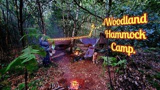 4K Wild Hammock Camping in a Beautiful Woodland camping hammockcamping wildcamping campfire [upl. by Mahalia]