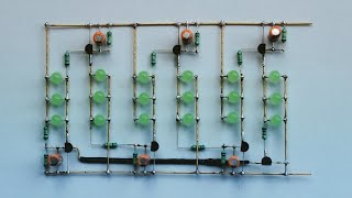 No IC 6 Channel LED Chaser using BC547 and BC557 Transistor [upl. by Lladnyk506]