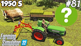 1950S New SMALL BALER Baling and collecting hay Farming simulator 22 FS 22 Ep 81 [upl. by Wooster]