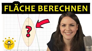 FLÄCHE zwischen 2 Graphen berechnen – Integral zwischen zwei Funktionen Kurven [upl. by Ozne164]