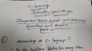 C language Interview Questions Answers Tokens part2 [upl. by Enniotna]