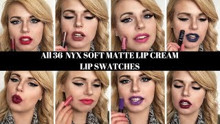 Nyx Soft Matte Lip Cream Swatches All 36 Shades 💄💋 [upl. by Land]