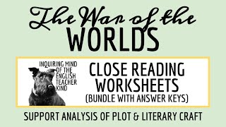 The War of the Worlds by H G Wells Close Reading Inference Worksheets and Answer Keys [upl. by Philippine]