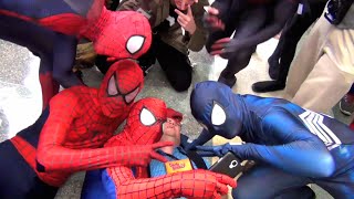 SpiderMan SpiderVerse Reacts to Uncle Bens Death Flash Mob Spidey Convention [upl. by Laehcimaj]