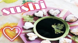 SUSHI fácil y económico ✩ roll con forma de CORAZÓN ♥ receta 14 de febrero  food recipe easy [upl. by Josefa]