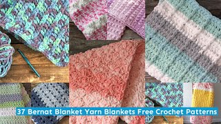 37 Bernat Blanket Yarn Blankets Free Crochet Patterns Super Bulky Yarn crochet crocheting [upl. by Aitnahc]