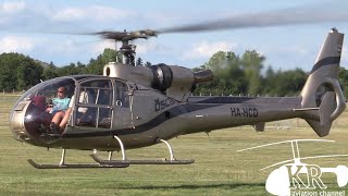 SA341 Gazelle take off from Budaörs airport [upl. by Stodder]