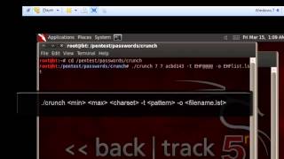 How to generate wordlists in Backtrack 5 R3 using Crunch [upl. by Aneeles211]