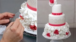 EASY Wedding Cake Decorating Idea Tutorial by Cakes StepbyStep [upl. by Shari]