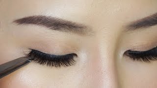 How to Apply False Eyelashes For Beginners [upl. by Orihakat]