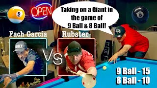 Playing against a giant in the game of 9 ball [upl. by Ynnek]